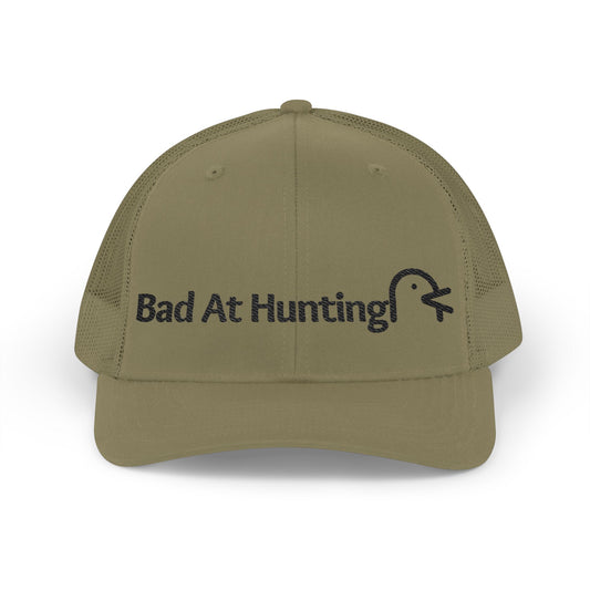 Bad At Hunting Embroidered Trucker