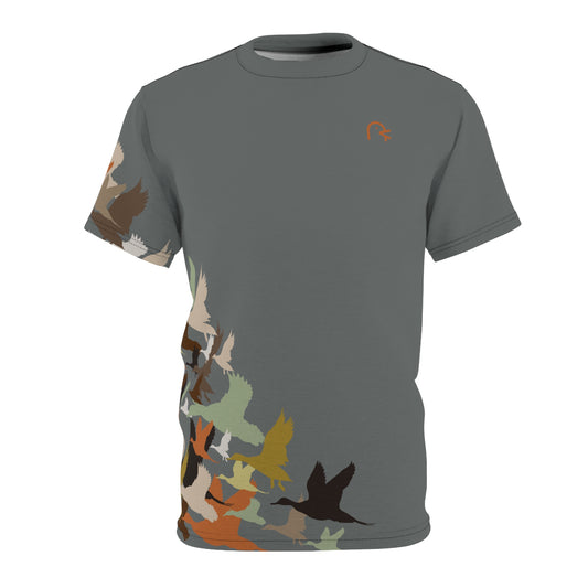 Camo Flight All-Over Print Tee — Duck Silhouette Hunting Shirt