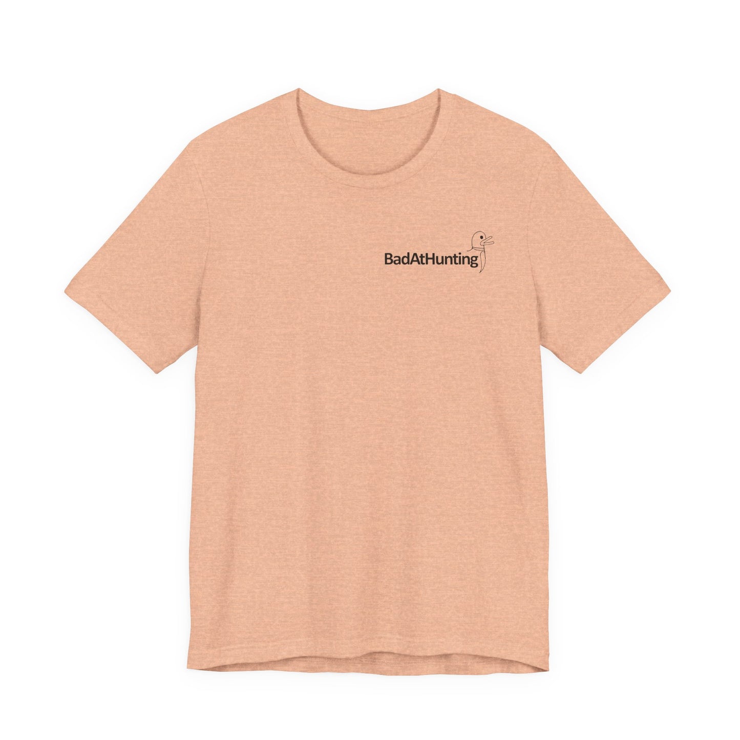 BadAtHunting Minimalist Graphic Tee — Tiny Duck Sketch Chest & Back
