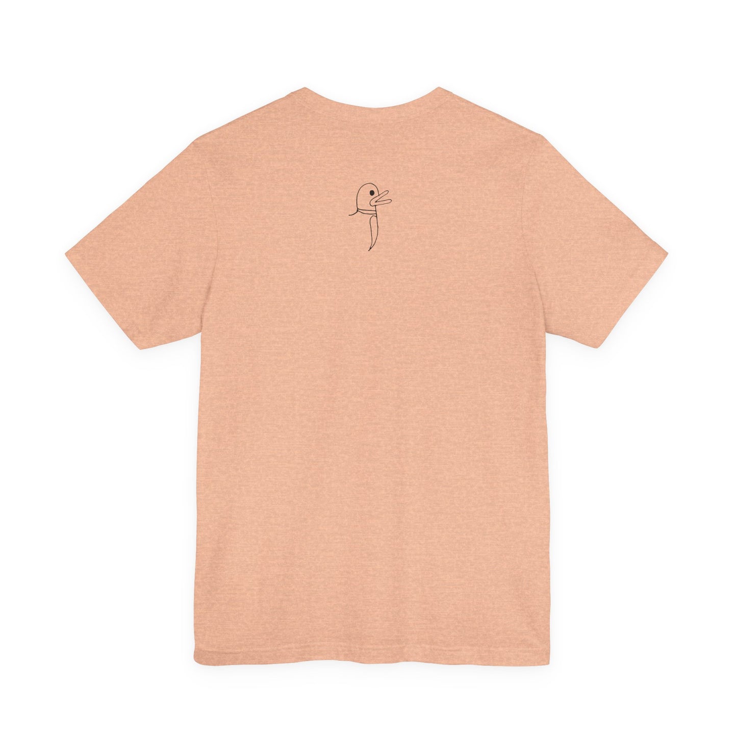 BadAtHunting Minimalist Graphic Tee — Tiny Duck Sketch Chest & Back